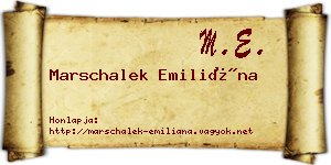 Marschalek Emiliána névjegykártya